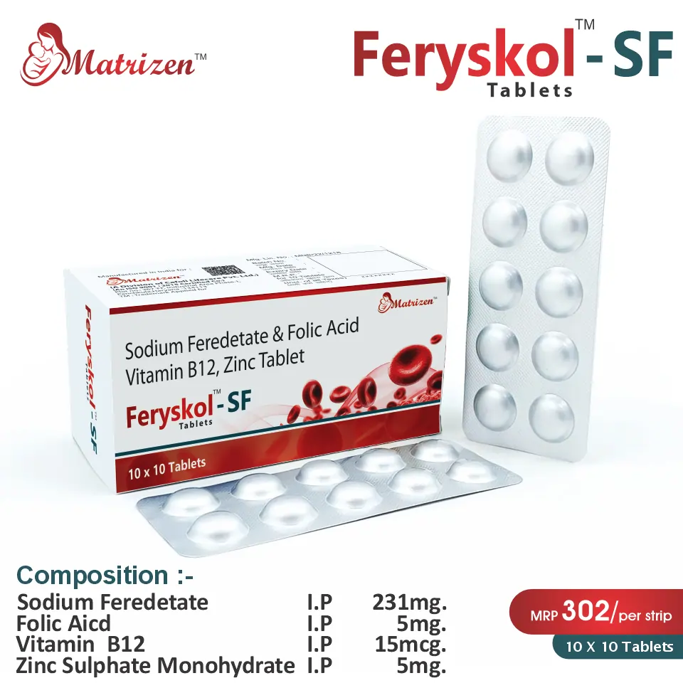 Sodium Feredetate 231mg + Folic Acid 5mg + Vitamin B12 15mcg + Zinc Sulphate Monohydrate 5mg at Best Price in PCD Medical Pharma for Iron Deficiency and Anemia Treatment
